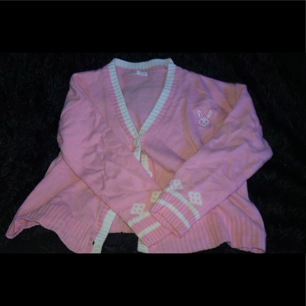 Pink bunny cardigan from Romwe